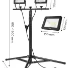 Spotlight dublu 2x30W SMD LED 5400lm pe suport 1.8m