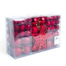 Set Ornamente pentru Brad - 100 de Globuri + Vârf Stea, Roșu