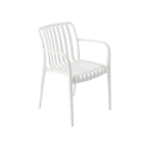 Scaun de grădină din plastic alb, cu protecție UV, 45,5 x 57 x 45/81 cm