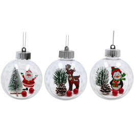 Glob decorativ de Crăciun tip glob de zăpadă – 8 cm