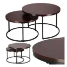 Set măsuțe de cafea rotunde, cu două niveluri, stil loft