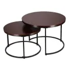 Set măsuțe de cafea rotunde, cu două niveluri, stil loft