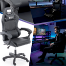 Scaun gaming pentru tineri – reglabil – negru