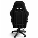 Scaun gaming din catifea cu suport pentru picioare, ergonomic, reglabil, cu cadru metalic – Negru