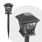 Lampa Solara cu Tarus - Model Fluture - Negru, Alb Cald - 9 x 9 x 25 (+9) cm