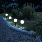 Lampa Solara LED - cu Tarus - Sferica, Alb Rece - Ø10 cm