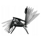 Set Sezlong de Gradina Garden Line cu Parasolar Ajustabil - Negru - 178 x 68 x 110 cm
