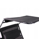 Set Sezlong de Gradina Garden Line cu Parasolar Ajustabil - Negru - 178 x 68 x 110 cm