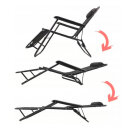 Set Sezlong de Gradina Garden Line - Negru - 153 x 60 x 30 cm