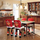 Set Husa Scaun de Craciun - Ren - 50 x 60 cm - Rosu/Alb - 58737C